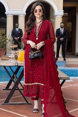 Scarlet – Embroidered Chiffon Unstitched 3Pc Suit