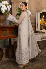 Merakish - Cloud Gray – Embroidered Chiffon 3Pc Suit