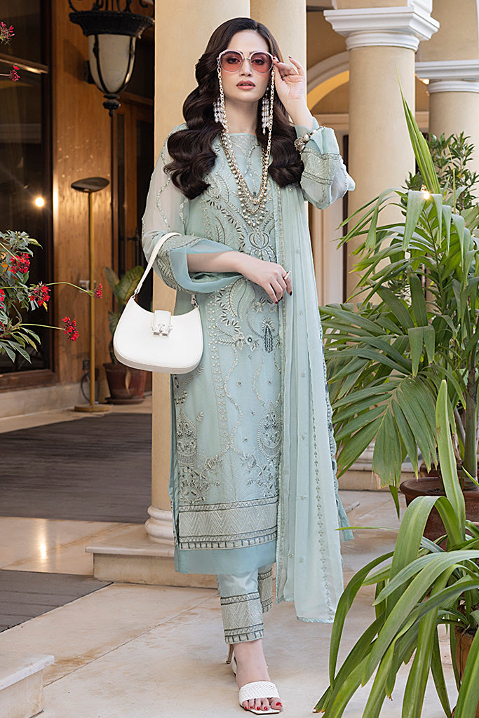 Merakish - Pistachio – Embroidered Chiffon 3Pc Suit