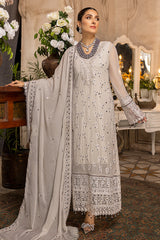 Merakish - Cloud Gray – Embroidered Chiffon 3Pc Suit