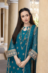 Merakish - Peacock – Embroidered Chiffon 3Pc Suit