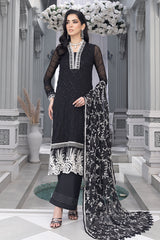 Merakish - Raven Black – Embroidered Chiffon Unstitched 3Pc Suit