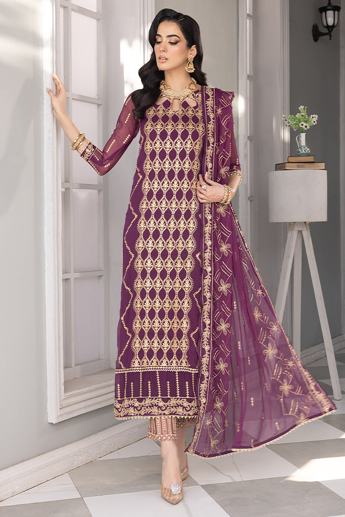 Merakish - Marjanda – Embroidered Chiffon 3Pc Suit