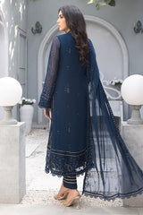 Merakish - Yale Blue – Embroidered Chiffon 3Pc Suit