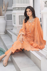 Merakish - Orange Peel – Embroidered Chiffon Unstitched 3Pc Suit